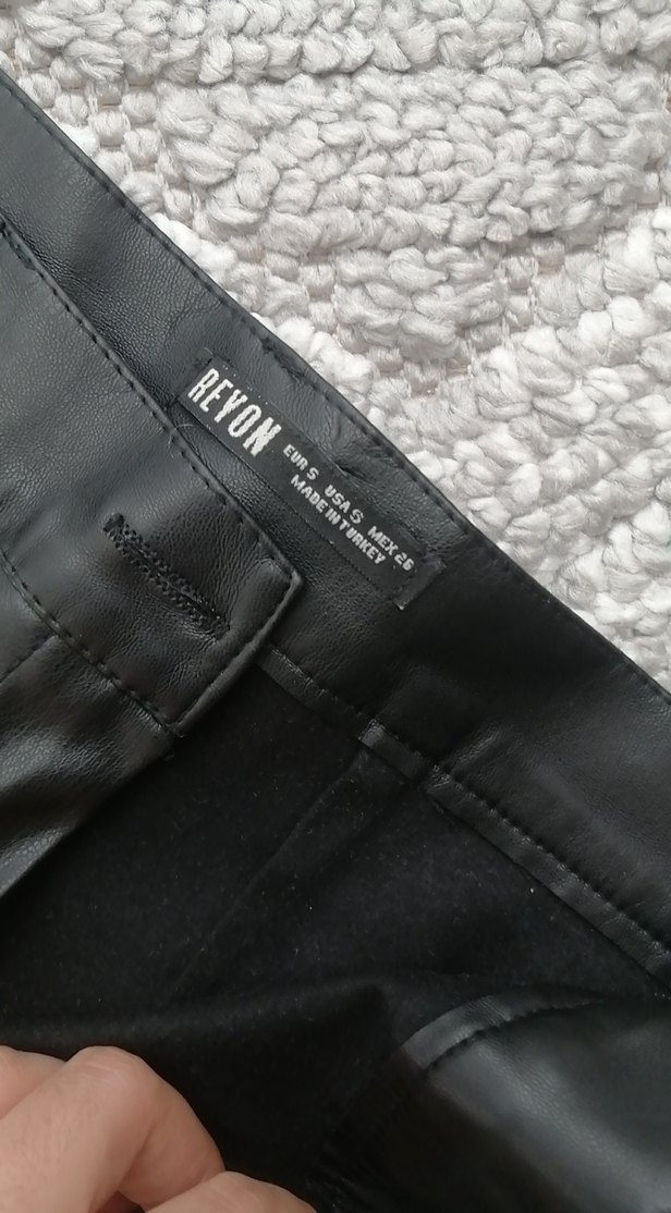 Deri Siyah Kadın  Pantolon - Görsel 5