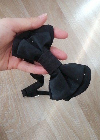 Siyah Ayarlı Siyah Erkek Papyon - Görsel 3