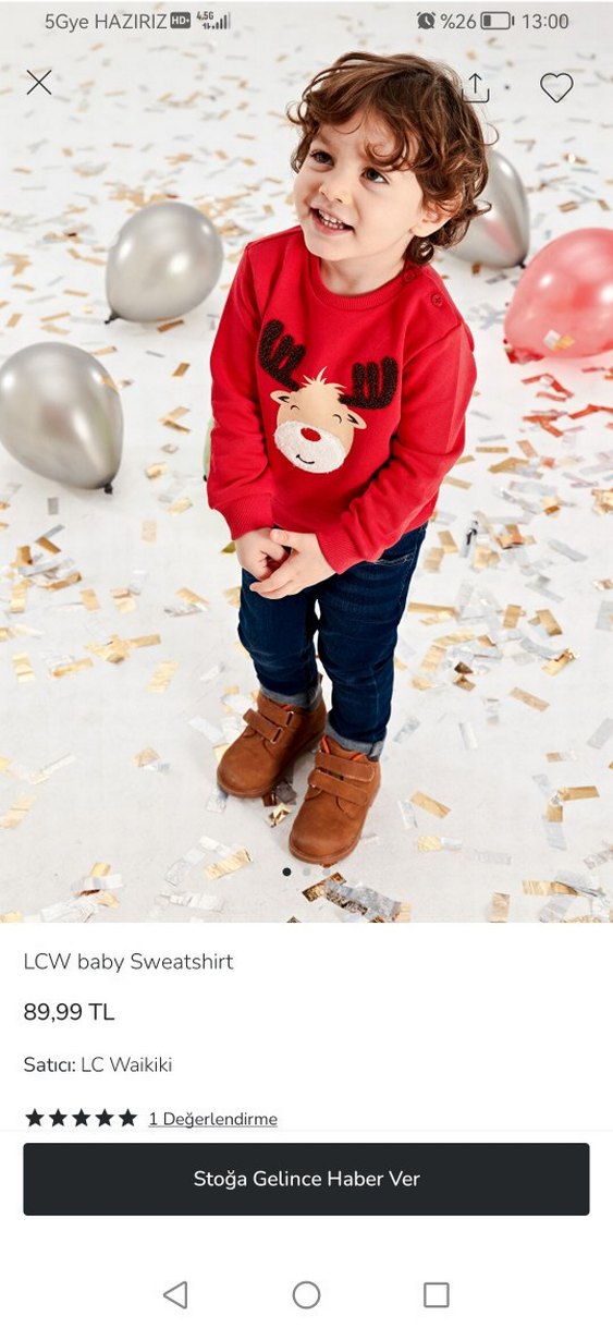 Kızaklı Kırmızı Erkek Sweatshirt - Görsel 2