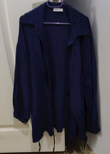 Düğmeli Lacivert Salaş Gömlek Tunik - Görsel 2