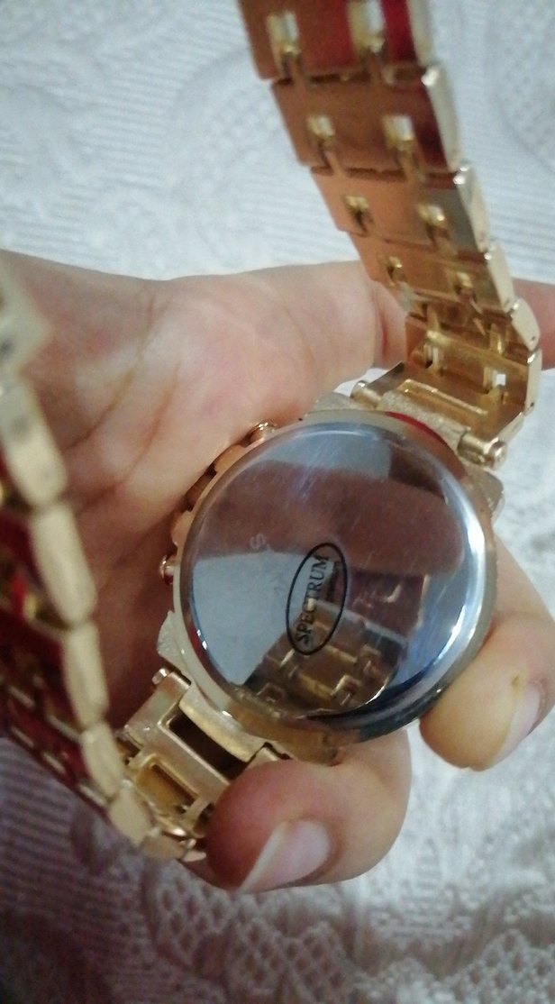 Zincir Detaylı Parlak Altın Kadın Saat - Görsel 2