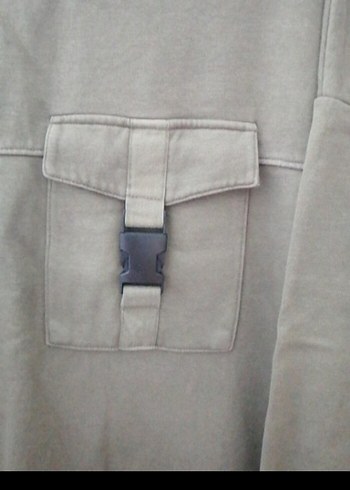 Haki Kadın Salaş Sweatshirt - Görsel 2