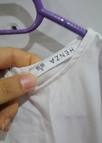 Uzun Beyaz Keten Fırfırlı tesettür Elbise - Görsel 3