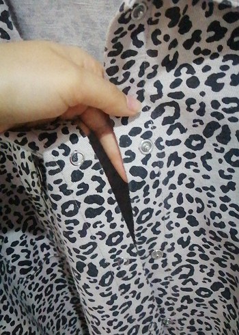 Leopar desenli kot ceket - Görsel 3