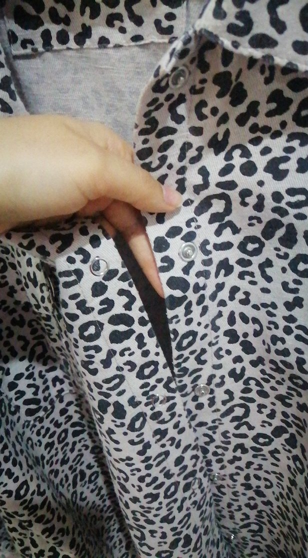 Leopar desenli kot ceket - Görsel 3