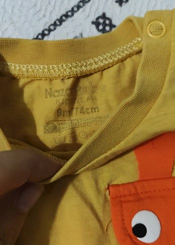 9 Ay Beden Bebek Erkek Sarı Baskılı Kısa Kollu Takım