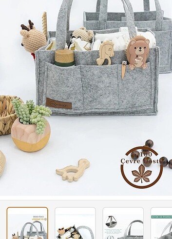 Beden gri Renk Keçe bebek organizer