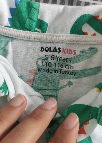 Diğer Renkli Timsah Desenli çocuk pijama takımı