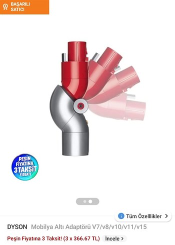 Dyson Mobilya Altı Adaptörü V7-V8-15