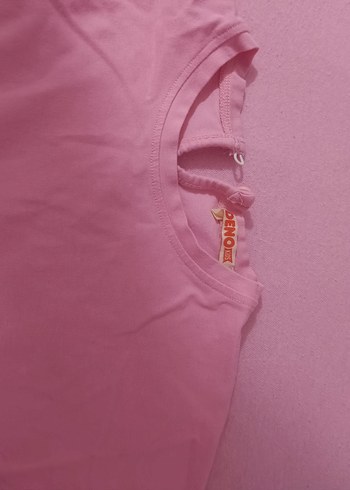 Denokids Pembe Unicorn Baskılı Kısa Kollu Elbise