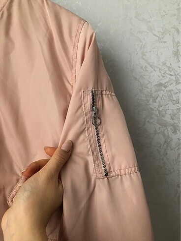 l Beden pembe Renk Bomber ceket