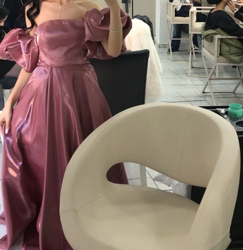 Parlak Pembe Uzun Drapeli Kadın Abiye - Görsel 2