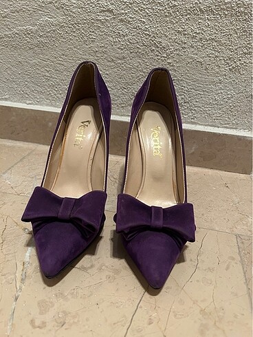 39 Beden mor süet stiletto