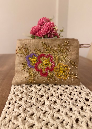 İşlemeli Boncuklu Bohem Kadın Portföy Çanta - Görsel 3