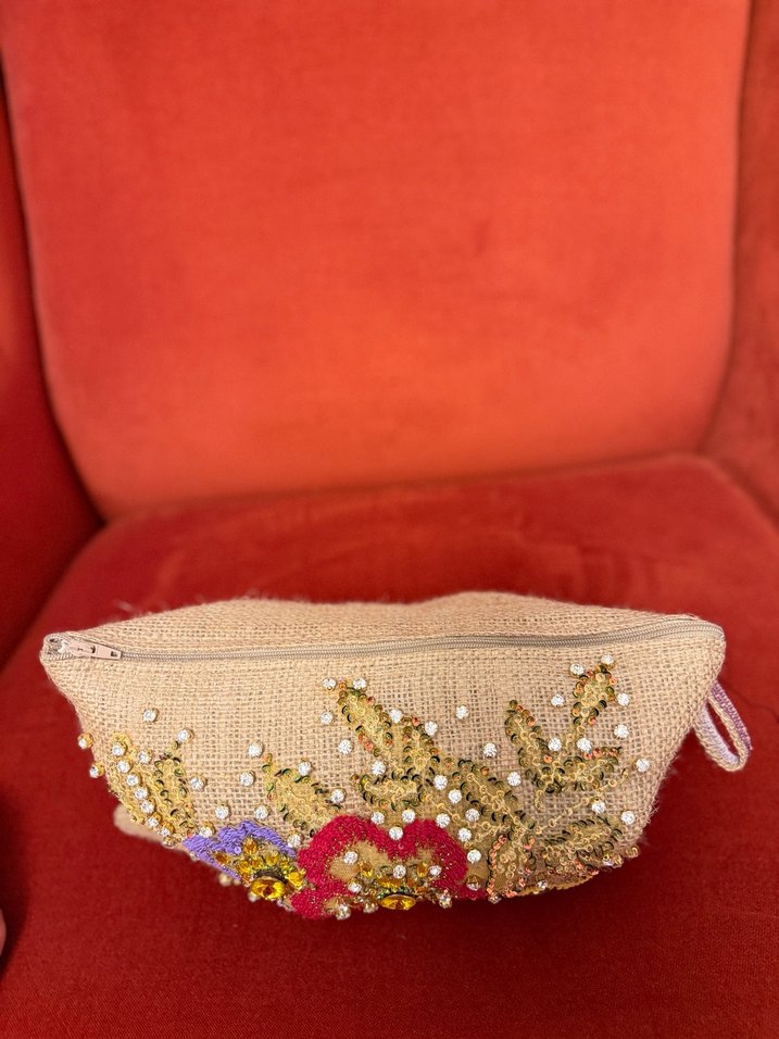 İşlemeli Boncuklu Bohem Kadın Portföy Çanta - Görsel 5