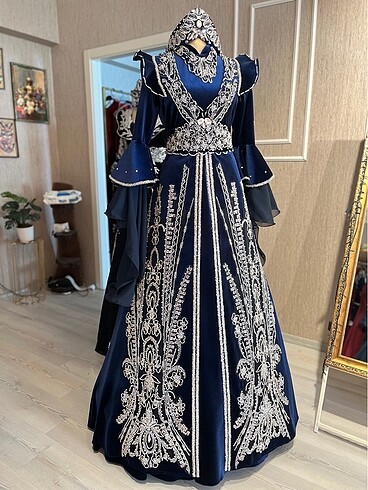 Lacivert sıfır kaftan