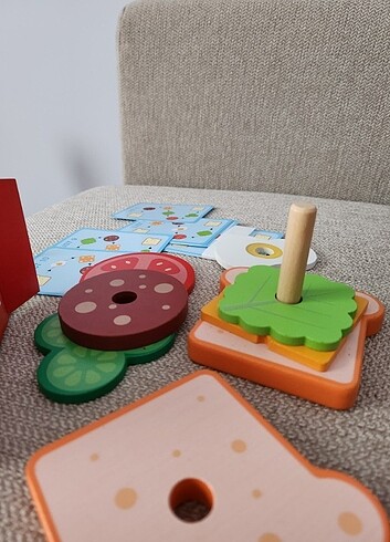 Beden Renk Montessorri Ahşap sıralama oyuncağı