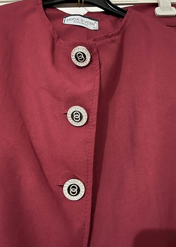 Trendyol & Milla Bordo Düğmeli Uzun Kadın Yelek