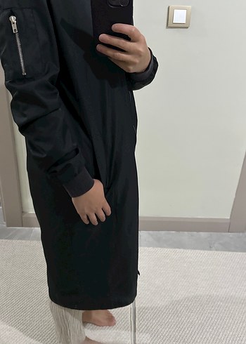 Siyah Midi Kadın yağmurluk - Görsel 2