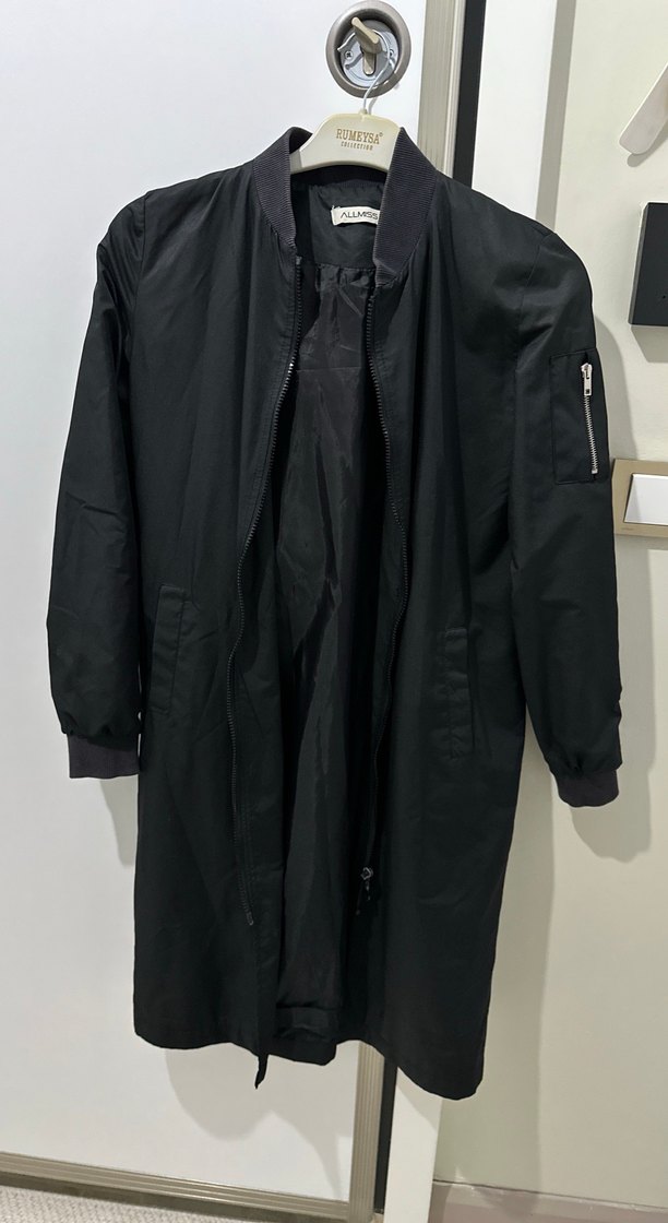 Siyah Midi Kadın yağmurluk - Görsel 3