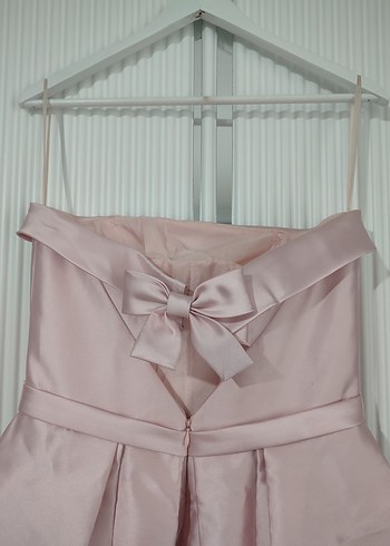 Pronovias Pudra Rengi Straplez Uzun Abiye - Görsel 4