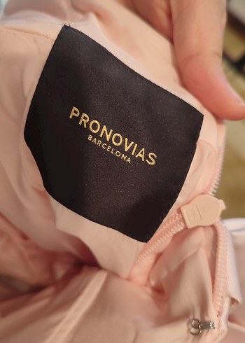 Pronovias Pudra Rengi Straplez Uzun Abiye - Görsel 9