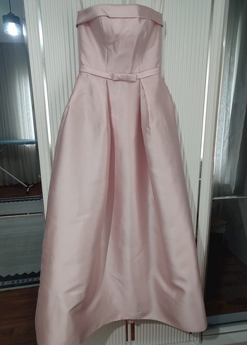 Pronovias Pudra Rengi Straplez Uzun Abiye - Görsel 2