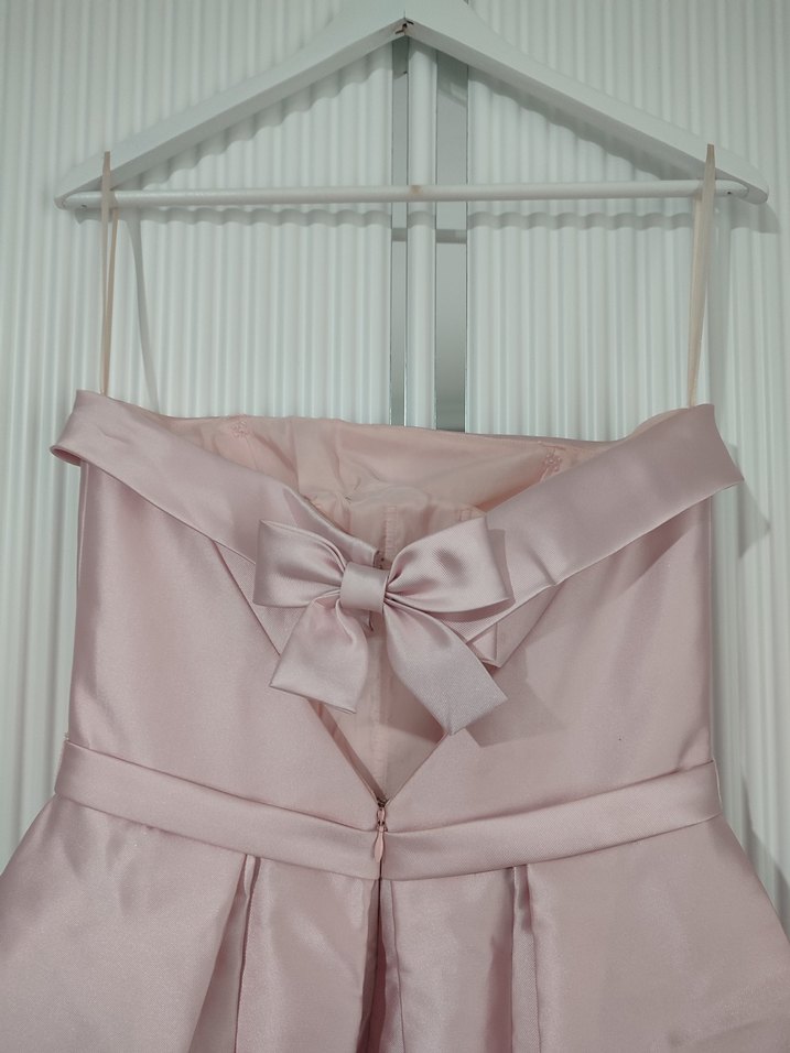 Pronovias Pudra Rengi Straplez Uzun Abiye - Görsel 4