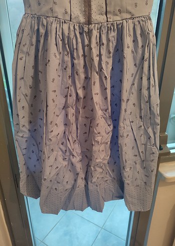 Nakışlı, Askısız, Pilili Bohem Midi Elbise - Görsel 3
