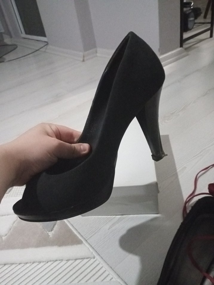 Siyah Platform Topuklu Kadın Ayakkabı - Görsel 2