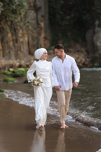 Diğer Nikah Elbisesi bella abiye saten abiye
