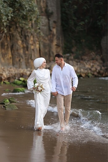 38 Beden beyaz Renk Nikah Elbisesi bella abiye saten abiye