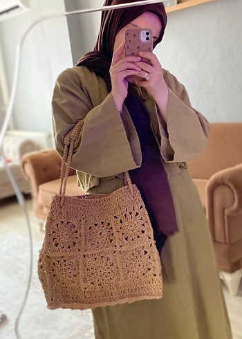 Zara Dantel Detaylı Örgü Bohem Kadın Çanta