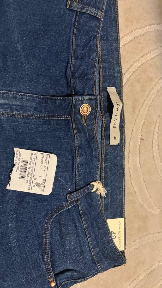 Kadın Lacivert Midi Kot Şort - Görsel 2