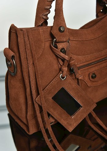 Beden kahverengi Renk BALENCIAGA - Le City Small Suede Bag