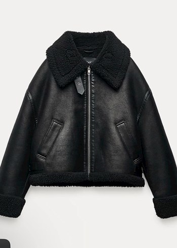 Zara astar detaylı biker ceket