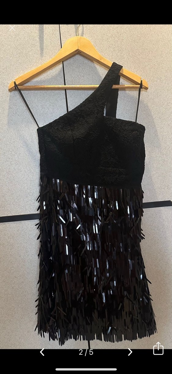 Adil ışık Siyah pullu Abiye Elbise - Görsel 2