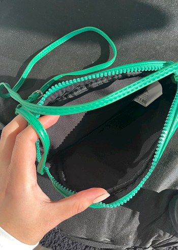 Yeşil Deri Kadın Çapraz Çanta - Görsel 2