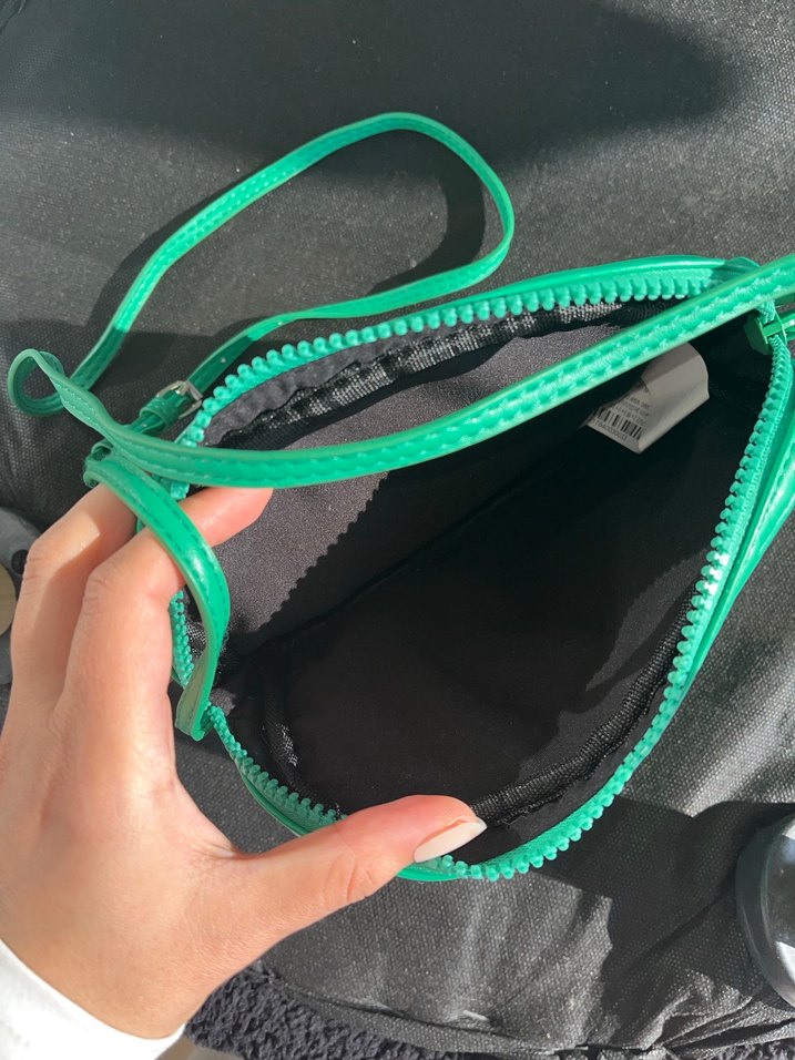 Yeşil Deri Kadın Çapraz Çanta - Görsel 2