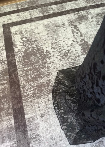 Siyah Dantel Goth Midi Elbise - Görsel 3