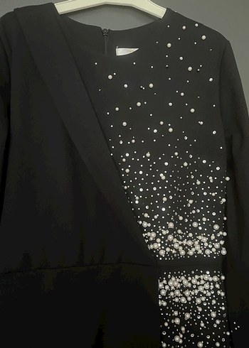 Uzun Siyah Gotik Kadın Abiye Elbise - Görsel 4