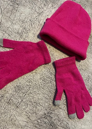 Kız Çocuk Pembe Triko Eldiven - Görsel 2