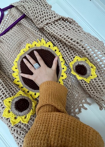 Nakışlı Bohem Örgü Kadın Yelek - Görsel 2