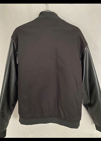 Siyah Deri erkek Bomber Ceket - Görsel 2