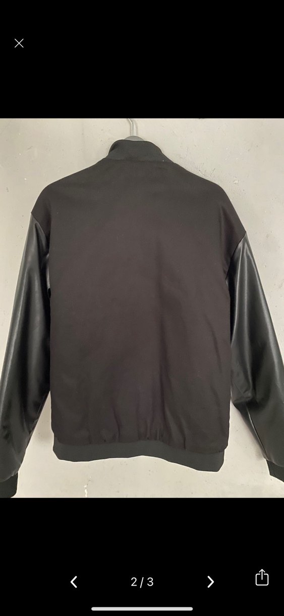 Siyah Deri erkek Bomber Ceket - Görsel 2