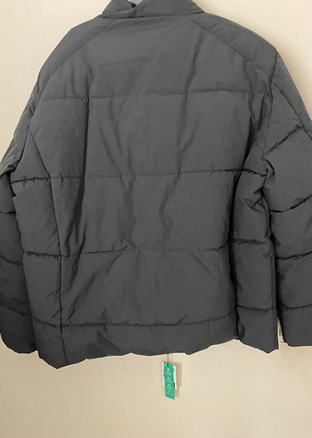 Gri Fermuarlı Yüksek Yakalı Erkek ŞİŞME MONT SIFIR - Görsel 4