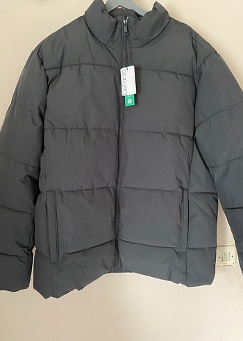 Gri Fermuarlı Yüksek Yakalı Erkek ŞİŞME MONT SIFIR - Görsel 2