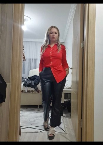 Kırmızı penye gömlek - Görsel 2