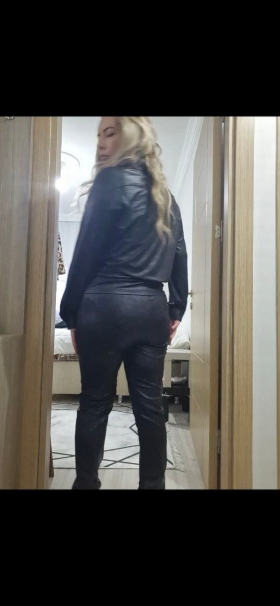 Siyah Deri  ve süet karışımı Midi Kadın Ofis pantolo - Görsel 3