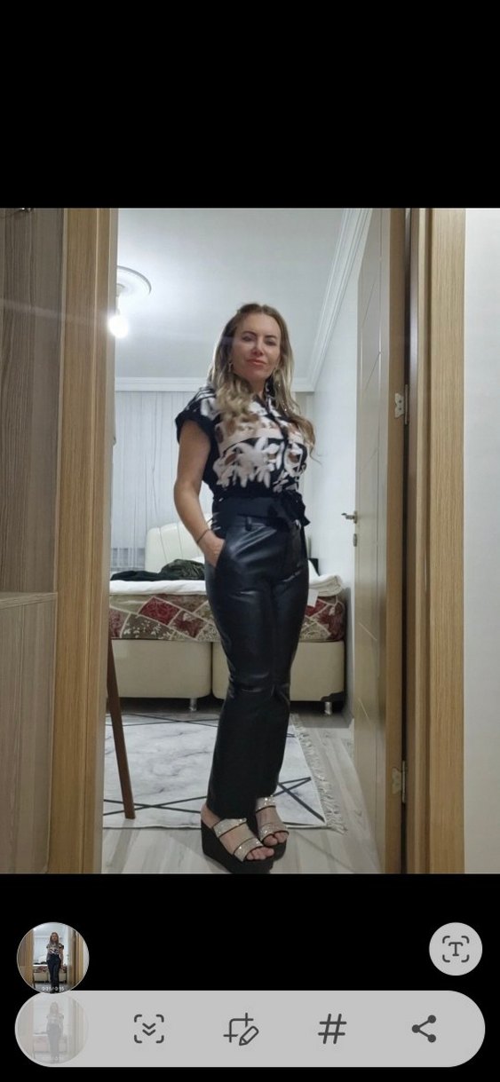 Kadın  önden bağlamalı bluz - Görsel 2